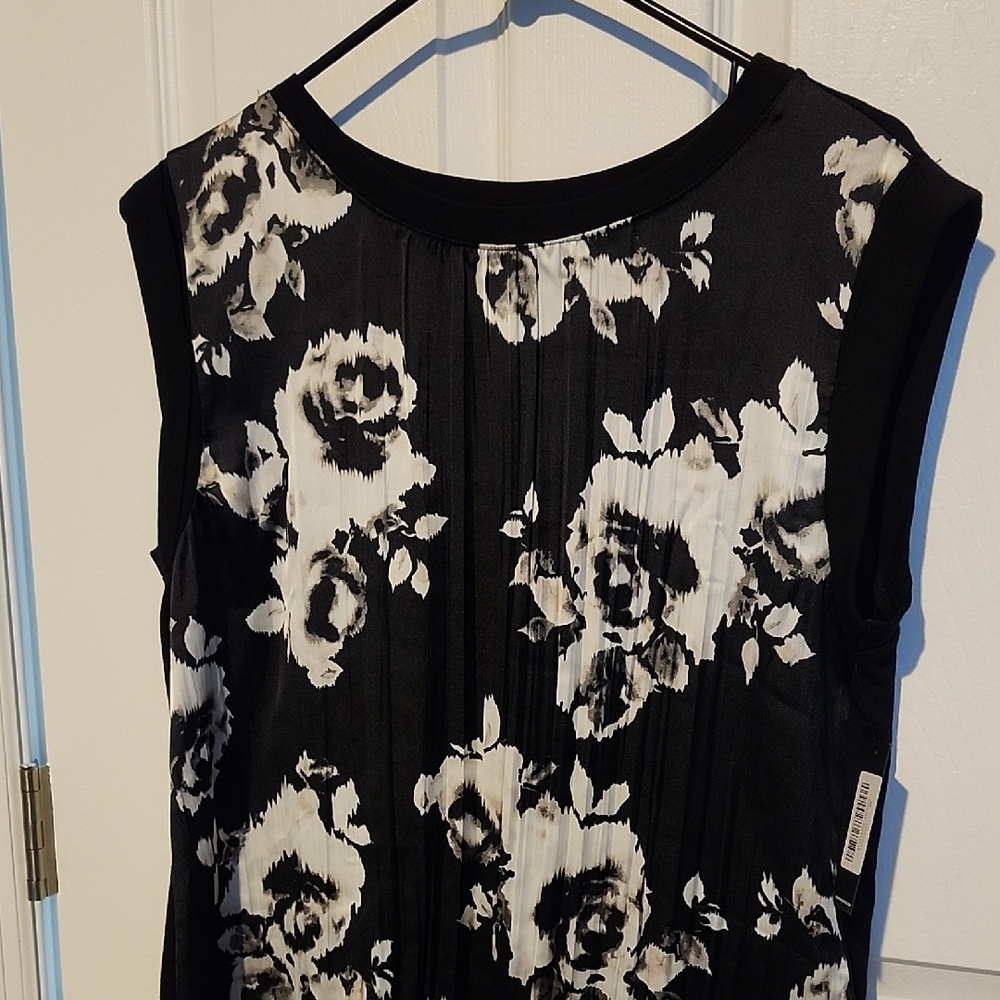 Liverpool Black and White Floral Blouse